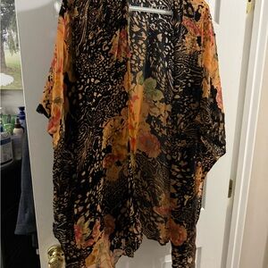 Mystree Black and Tan Animal Print Top